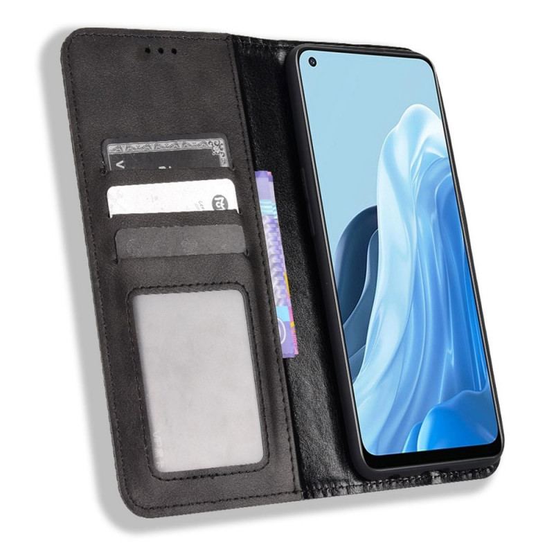 Capa De Celular Para Oppo Find X5 Lite Flip Estilo De Couro Estilizado