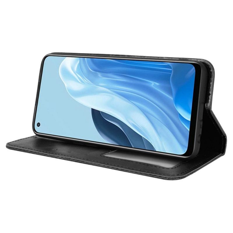 Capa De Celular Para Oppo Find X5 Lite Flip Estilo De Couro Estilizado