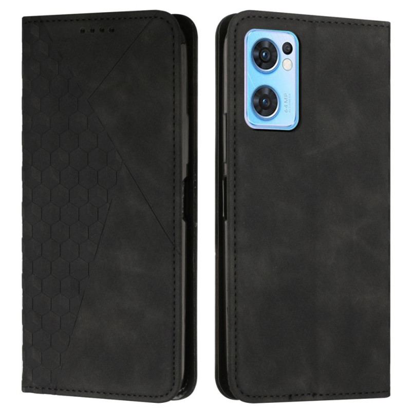 Capa De Celular Para Oppo Find X5 Lite Flip Padrão De Couro Sintético