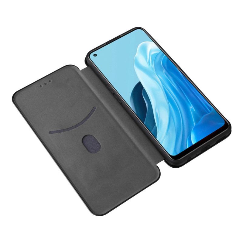 Capa De Celular Para Oppo Find X5 Lite Flip Textura De Fibra De Carbono