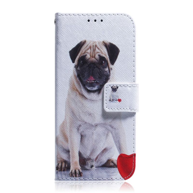 Capa De Couro Para Oppo Find X5 Lite Cachorro Pug