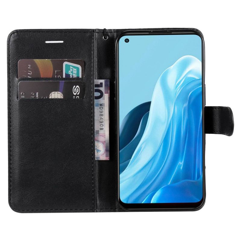 Capa De Couro Para Oppo Find X5 Lite De Cordão Simples Com Alça