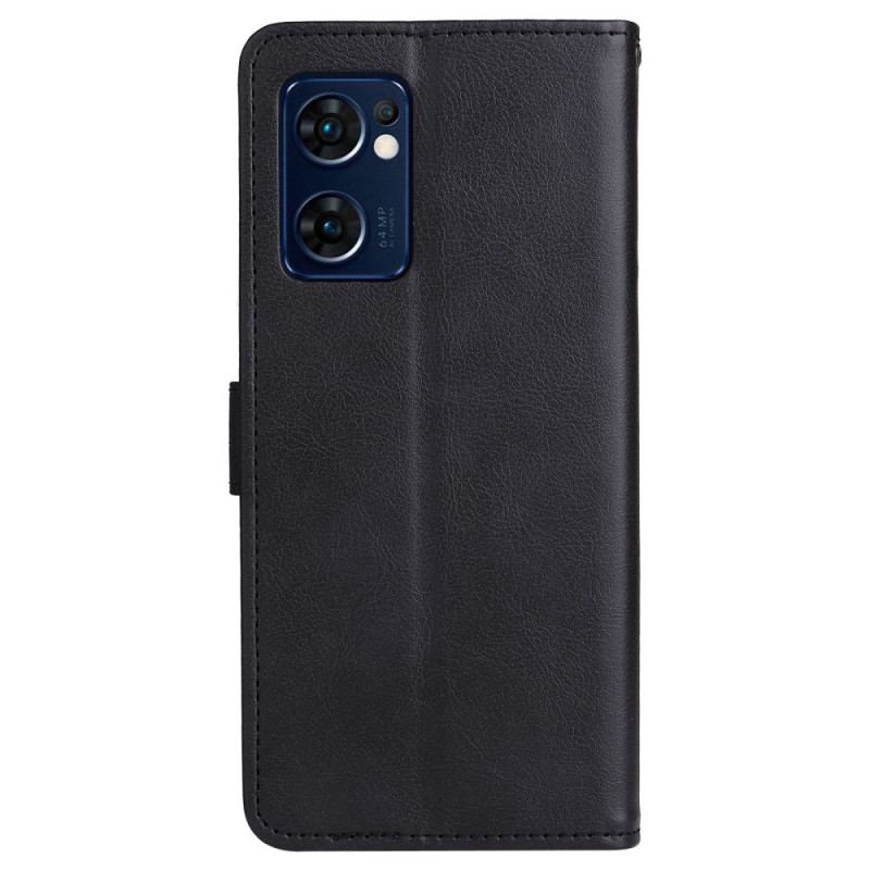 Capa De Couro Para Oppo Find X5 Lite De Cordão Simples Com Alça