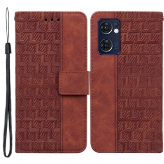 Capa De Couro Para Oppo Find X5 Lite Cubo Textura