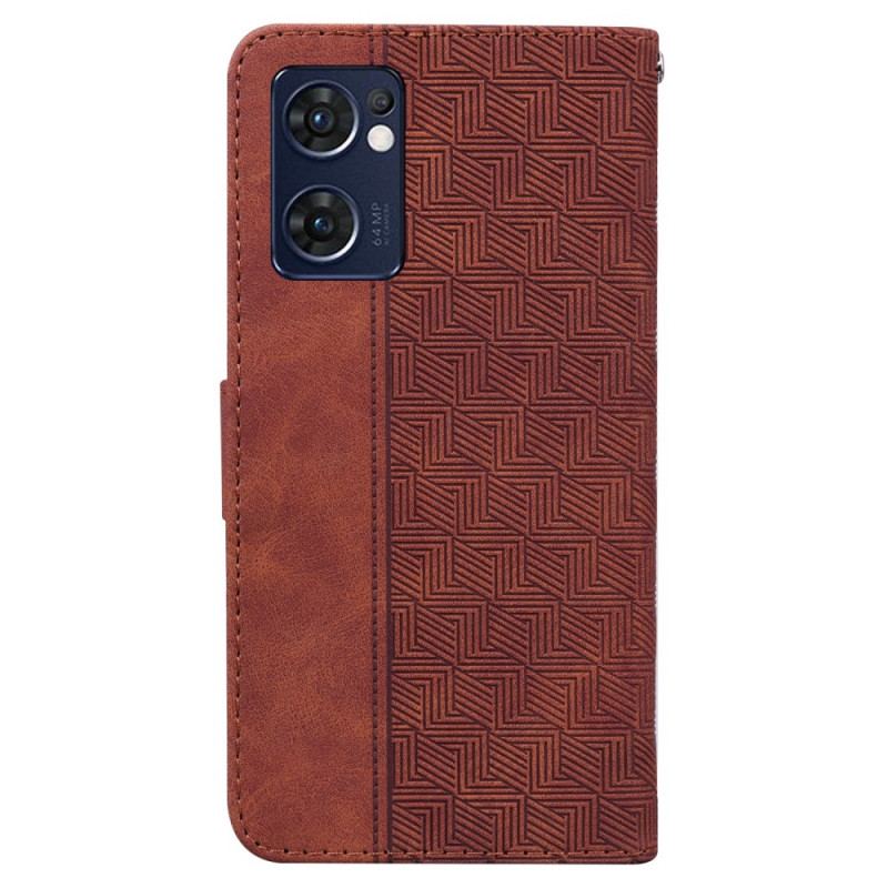 Capa De Couro Para Oppo Find X5 Lite Cubo Textura