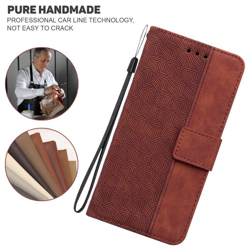 Capa De Couro Para Oppo Find X5 Lite Cubo Textura