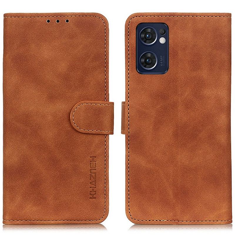 Capa De Couro Para Oppo Find X5 Lite Efeito Couro Vintage Khazneh