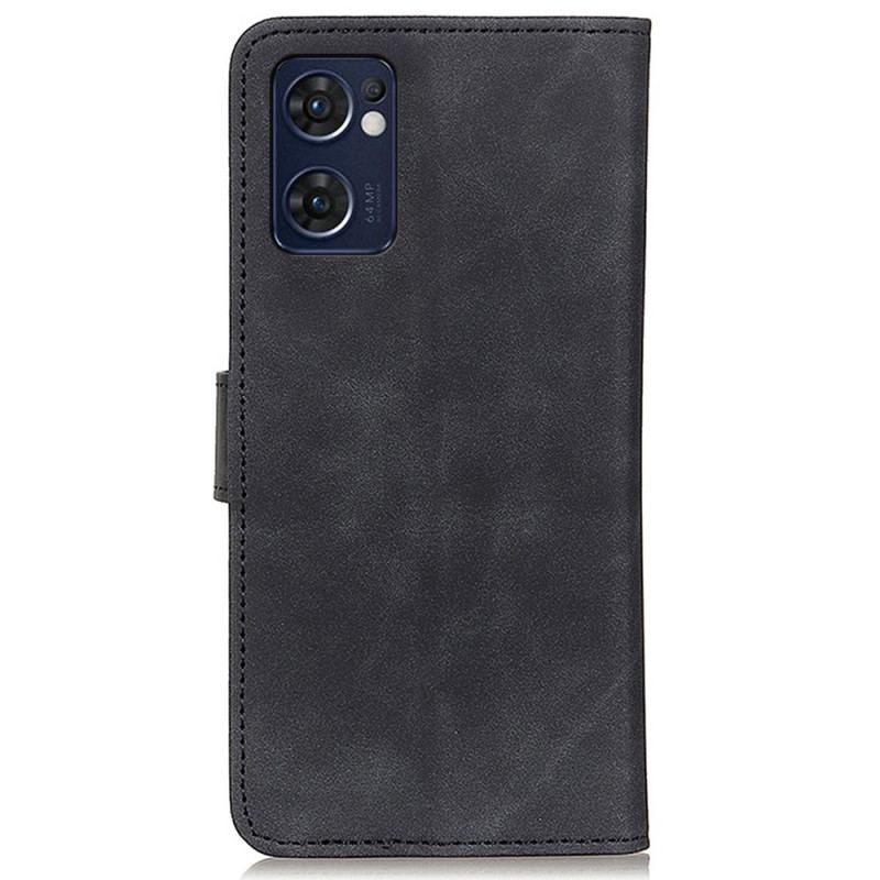 Capa De Couro Para Oppo Find X5 Lite Efeito Couro Vintage Khazneh