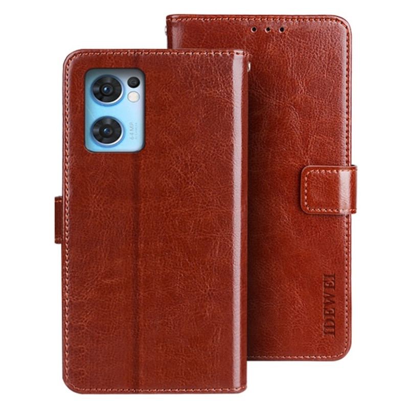 Capa De Couro Para Oppo Find X5 Lite Couro Sintético Vintage Idewei