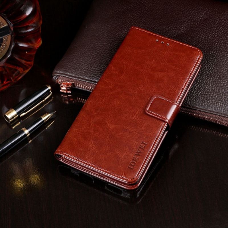 Capa De Couro Para Oppo Find X5 Lite Couro Sintético Vintage Idewei