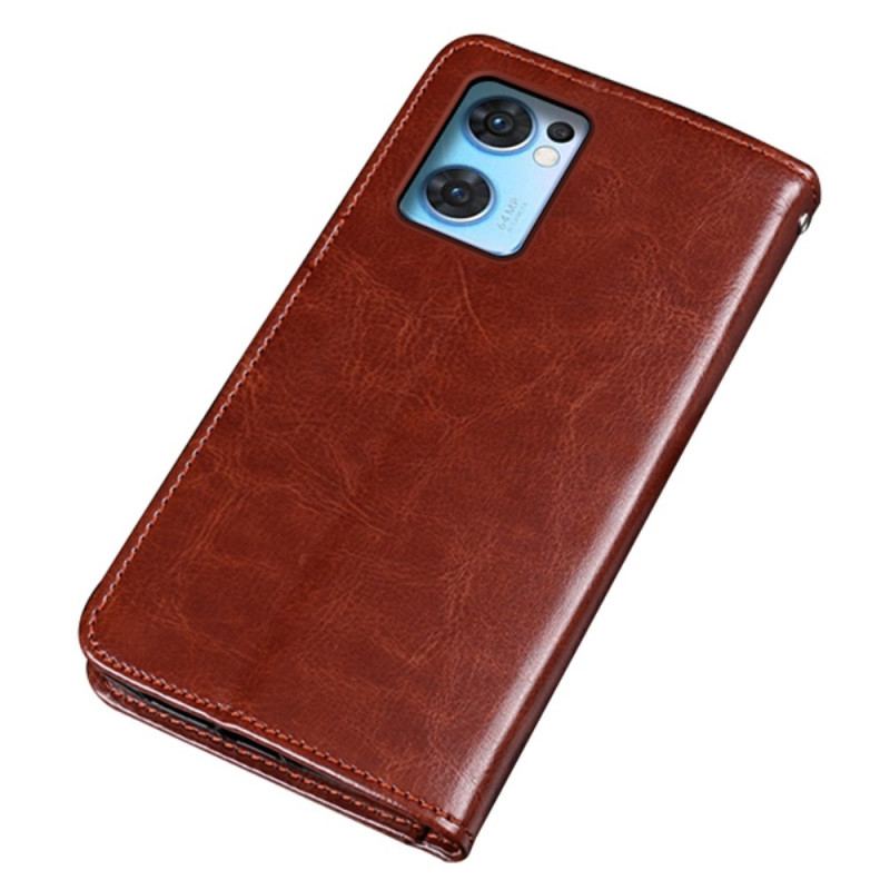 Capa De Couro Para Oppo Find X5 Lite Couro Sintético Vintage Idewei