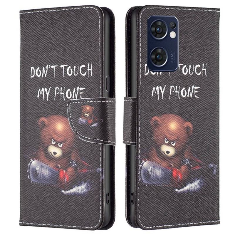 Capa De Couro Para Oppo Find X5 Lite Urso Perigoso