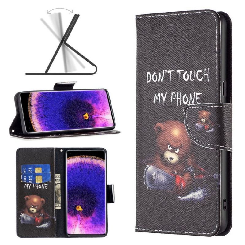 Capa De Couro Para Oppo Find X5 Lite Urso Perigoso