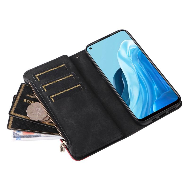 Capa Em Pele Para Oppo Find X5 Lite Bicolor Multifuncional