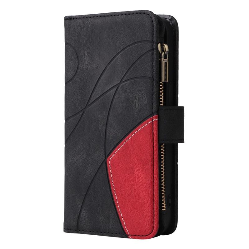 Capa Em Pele Para Oppo Find X5 Lite Bicolor Multifuncional