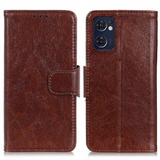 Capa Em Pele Para Oppo Find X5 Lite Couro Napa Rachado