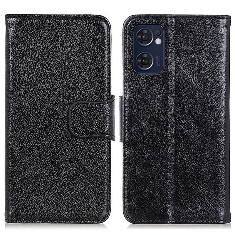 Capa Em Pele Para Oppo Find X5 Lite Couro Napa Rachado