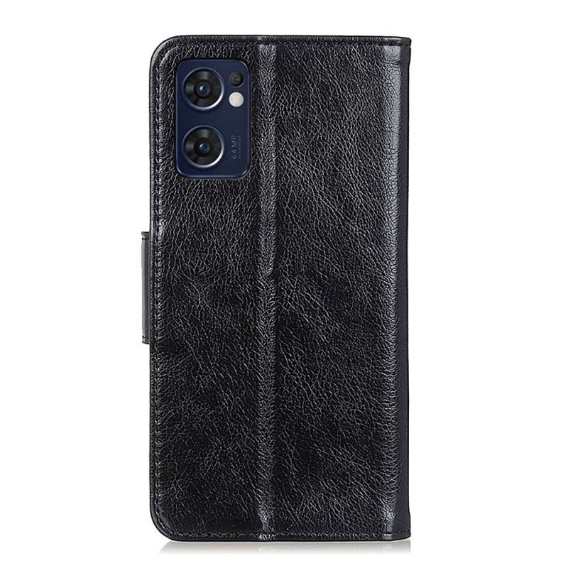 Capa Em Pele Para Oppo Find X5 Lite Couro Napa Rachado