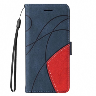 Capa Flip Para Oppo Find X5 Lite De Cordão Correia De Dois Tons