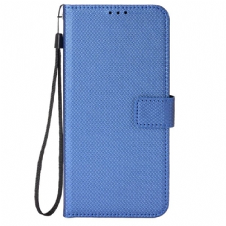 Capa Flip Para Oppo Find X5 Lite De Cordão Couro Falso Estiloso Com Tiras