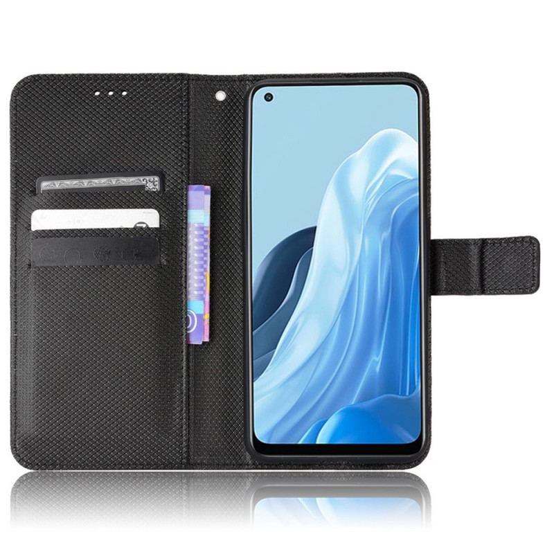 Capa Flip Para Oppo Find X5 Lite De Cordão Couro Falso Estiloso Com Tiras