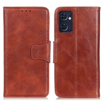 Capa Flip Para Oppo Find X5 Lite De Couro Aba Magnética De Textura