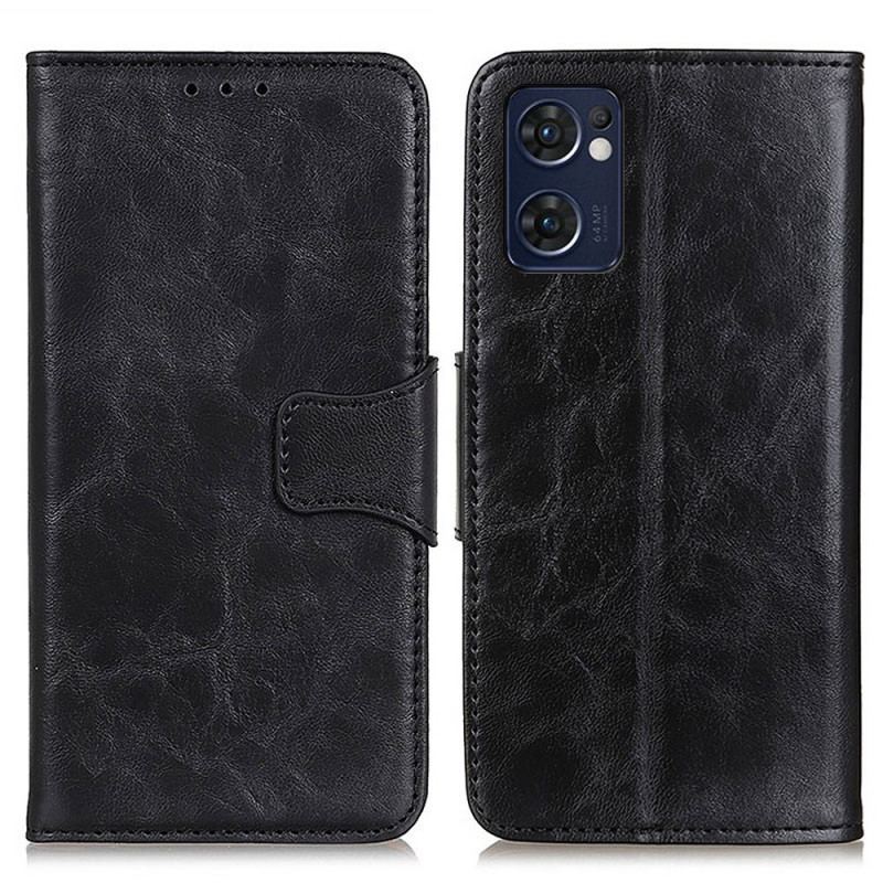 Capa Flip Para Oppo Find X5 Lite De Couro Aba Magnética De Textura