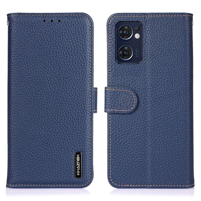 Capa Flip Para Oppo Find X5 Lite Couro Genuíno Khazneh Litchi