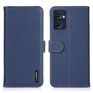 Capa Flip Para Oppo Find X5 Lite Couro Genuíno Khazneh Litchi