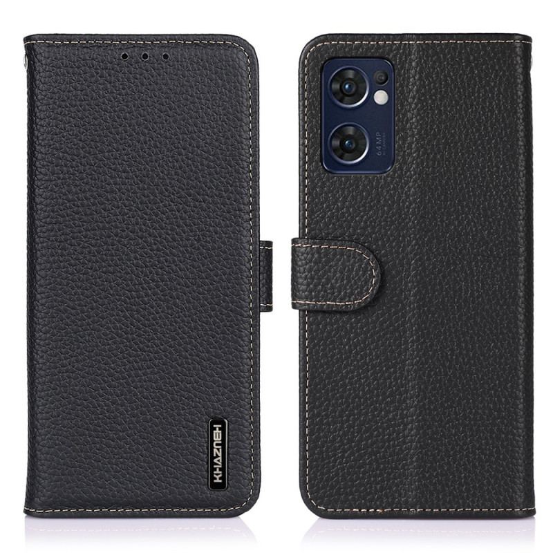 Capa Flip Para Oppo Find X5 Lite Couro Genuíno Khazneh Litchi