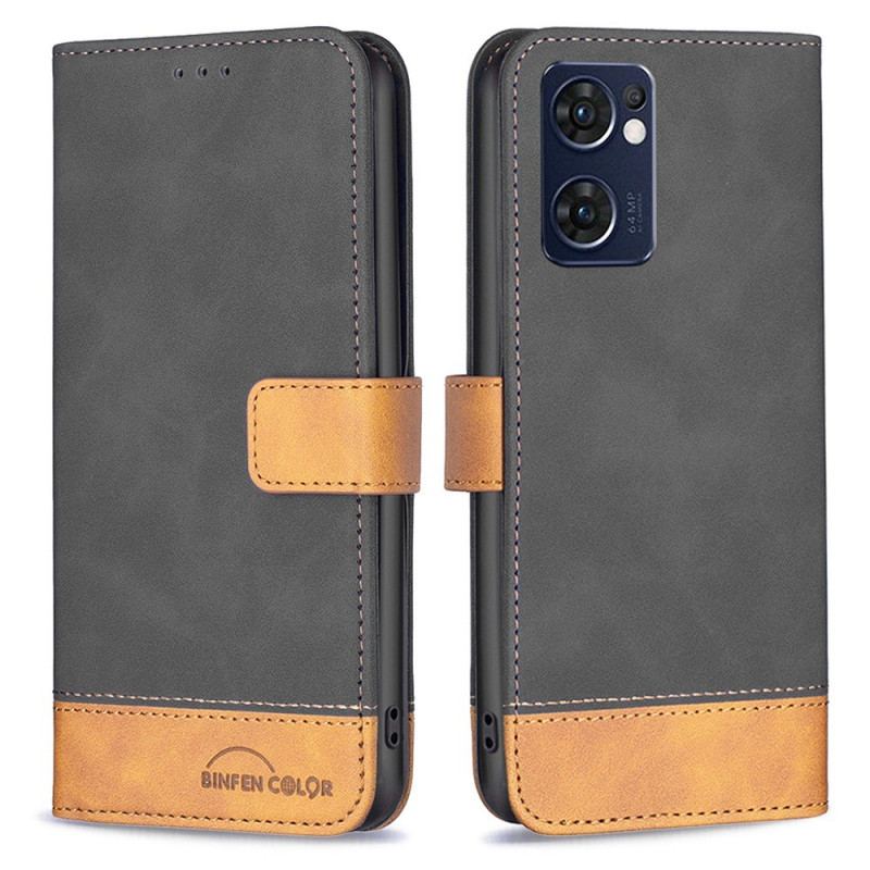 Capa Flip Para Oppo Find X5 Lite Couro Sintético De Dois Tons Binfen Color