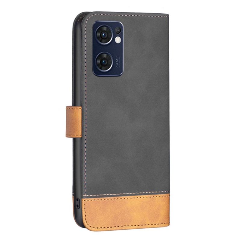 Capa Flip Para Oppo Find X5 Lite Couro Sintético De Dois Tons Binfen Color