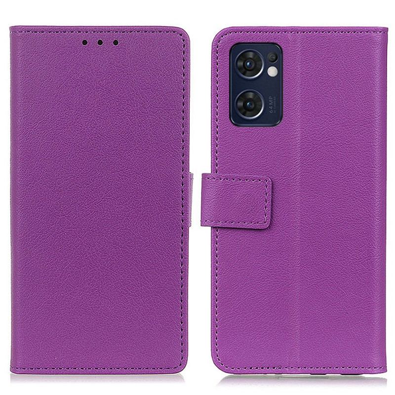 Capa Flip Para Oppo Find X5 Lite Efeito Couro Clássico