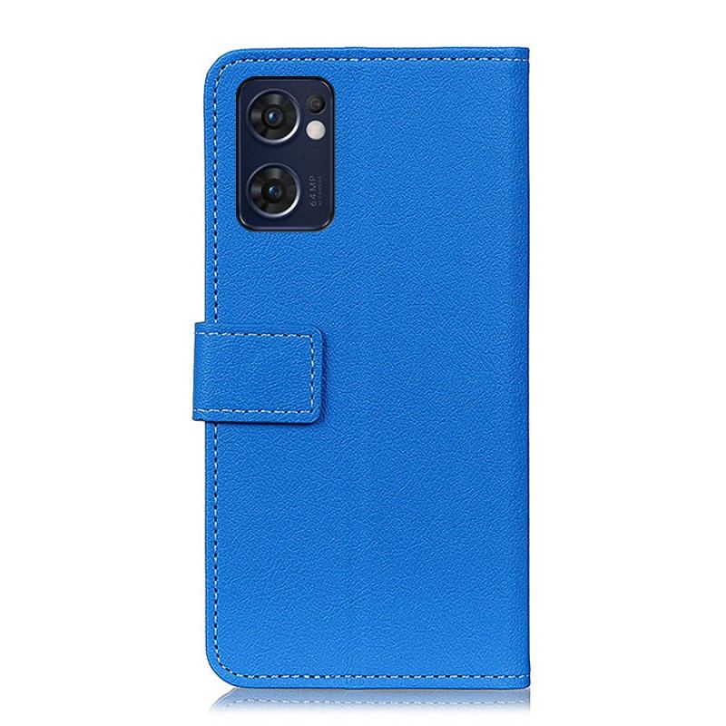 Capa Flip Para Oppo Find X5 Lite Efeito Couro Clássico