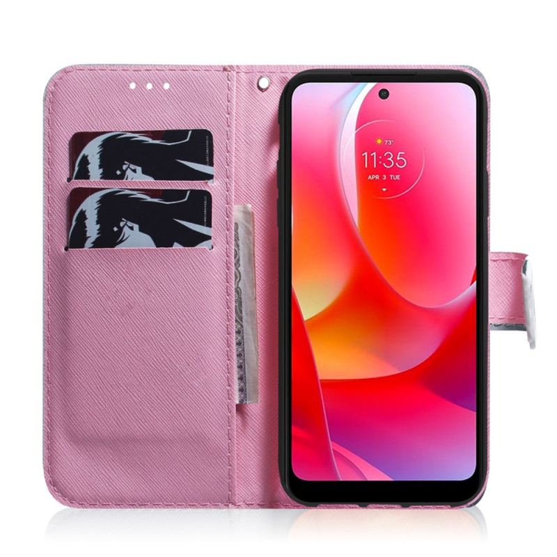 Capa Flip Para Oppo Find X5 Lite Flor Rosa Empoeirado