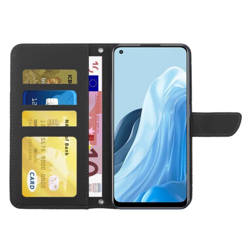 Capa Folio Para Oppo Find X5 Lite Borboletas Com Alça De Ombro