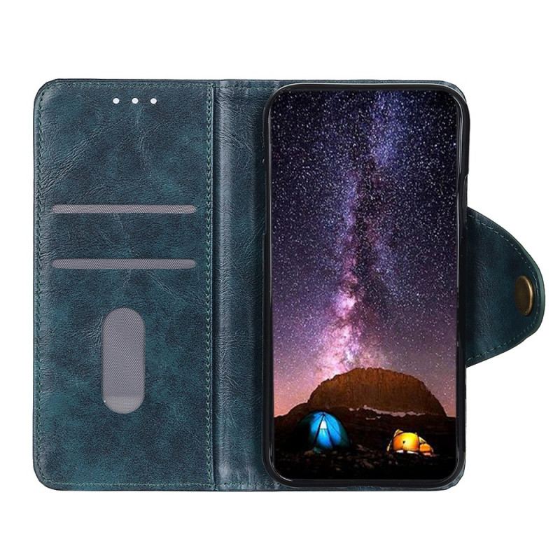 Capa Folio Para Oppo Find X5 Lite Botão Envernizado Imitação De Couro Khazneh