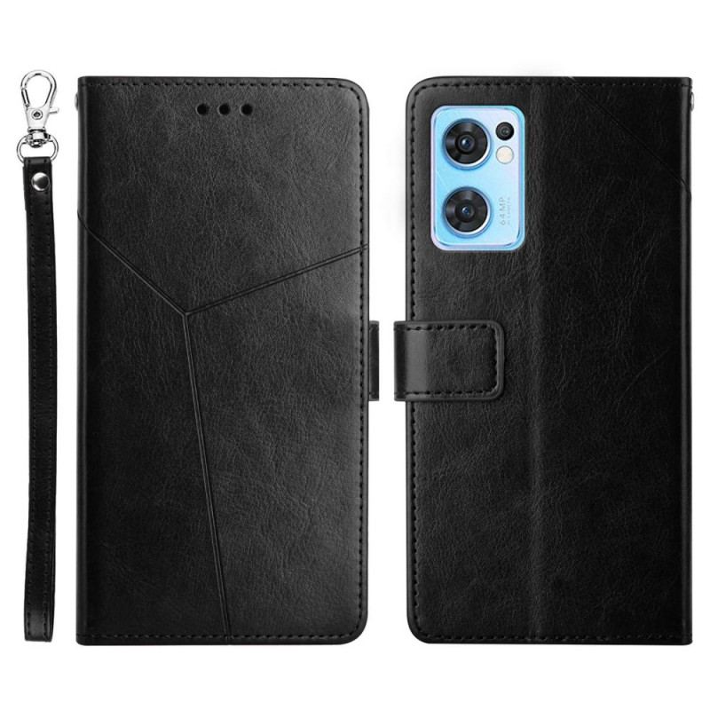 Capa Folio Para Oppo Find X5 Lite De Cordão Design Y Strappy