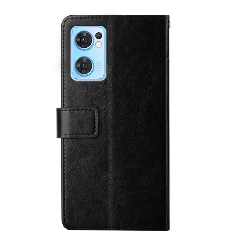 Capa Folio Para Oppo Find X5 Lite De Cordão Design Y Strappy