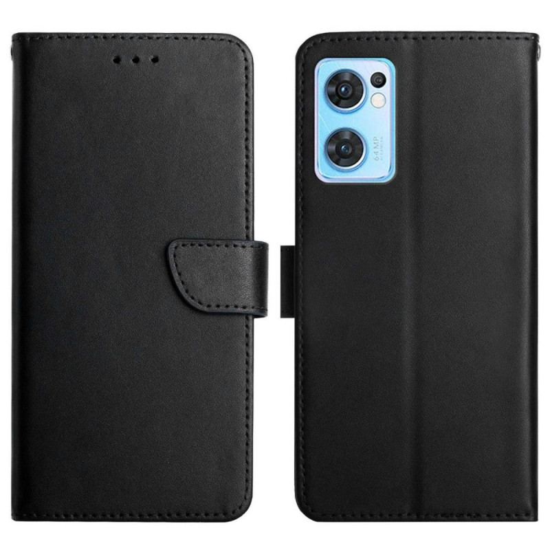 Capa Folio Para Oppo Find X5 Lite Couro Napa Genuíno