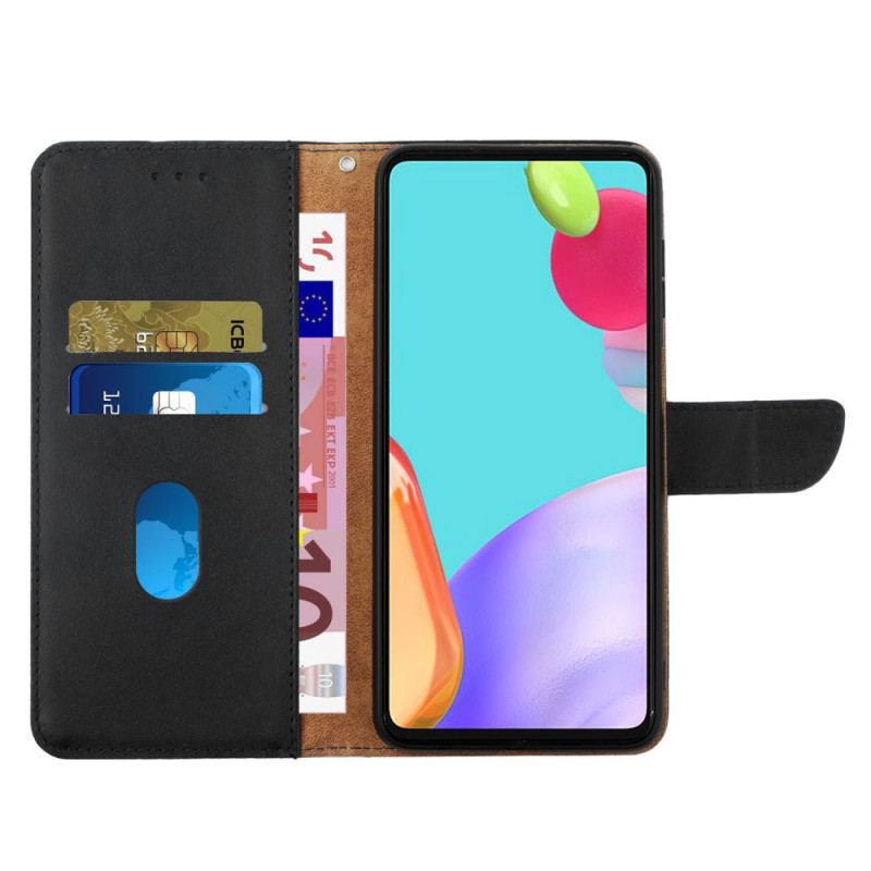 Capa Folio Para Oppo Find X5 Lite Couro Napa Genuíno