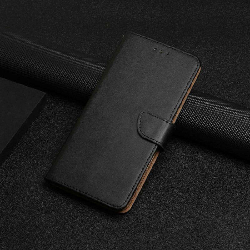 Capa Folio Para Oppo Find X5 Lite Couro Napa Genuíno