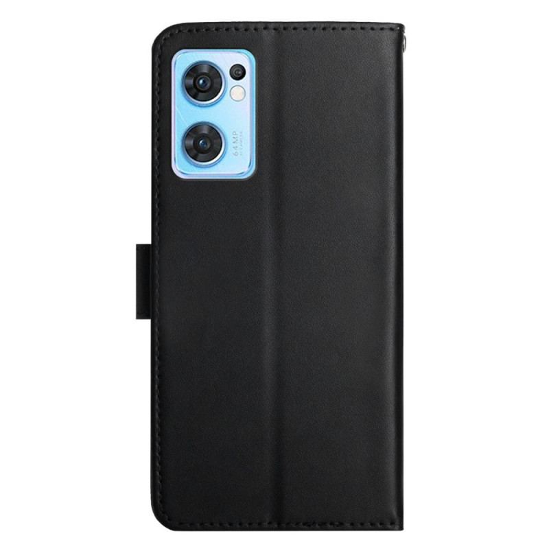 Capa Folio Para Oppo Find X5 Lite Couro Napa Genuíno