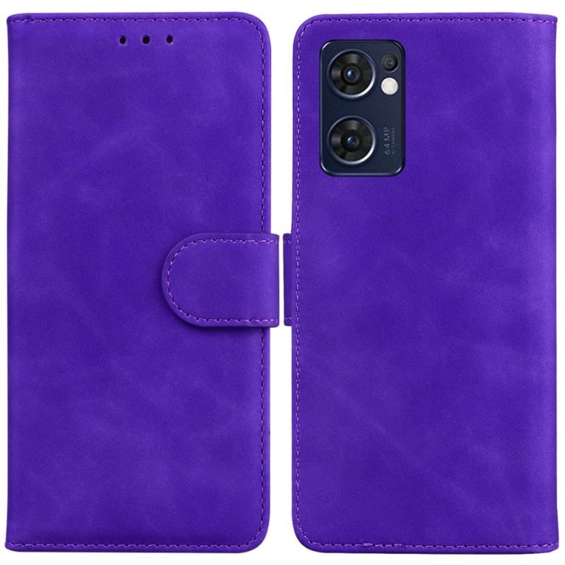 Capa Folio Para Oppo Find X5 Lite Efeito Couro Monocromático