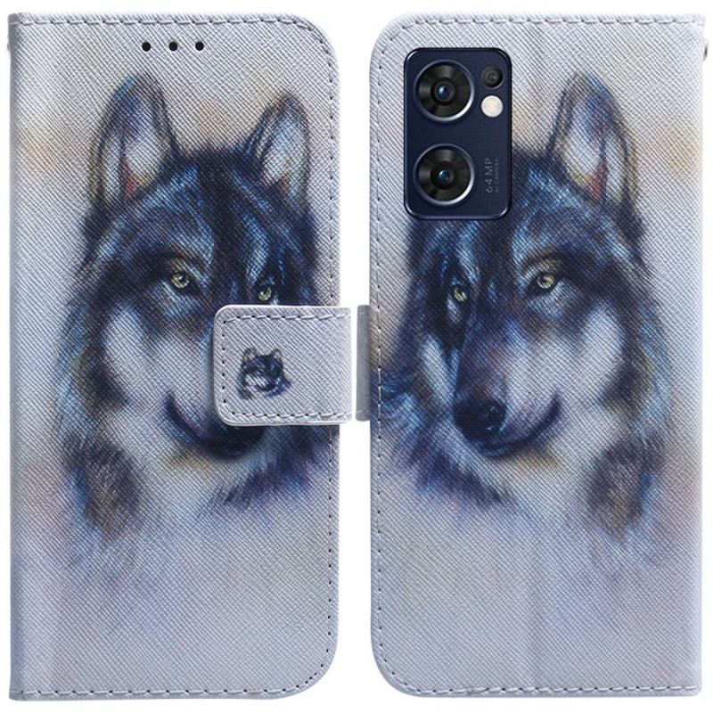 Capa Folio Para Oppo Find X5 Lite Olhar Canino