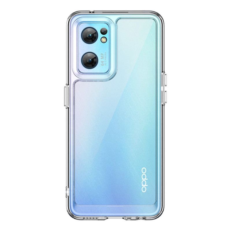 Capa Para Oppo Find X5 Lite Bordas Coloridas Transparentes Híbridas