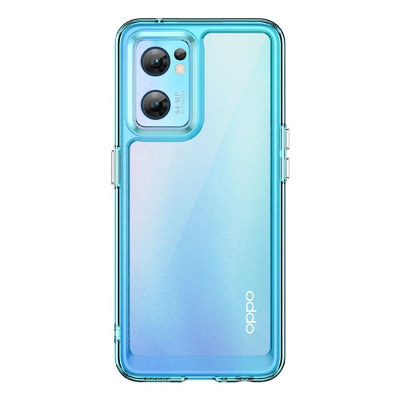 Capa Para Oppo Find X5 Lite Bordas Coloridas Transparentes Híbridas