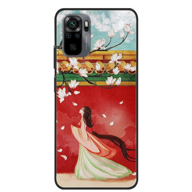 Capa De Celular Para Xiaomi Redmi Note 10 / 10S A Mulher Flor Asiática