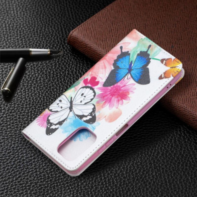 Capa De Celular Para Xiaomi Redmi Note 10 / 10S Flip Borboletas Coloridas