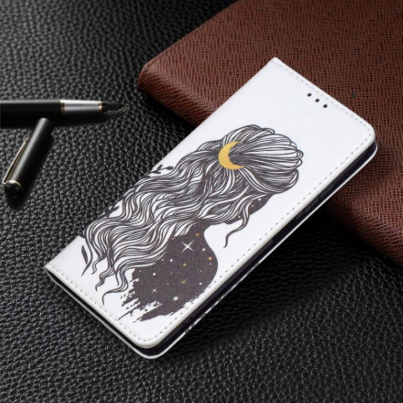 Capa De Celular Para Xiaomi Redmi Note 10 / 10S Flip Cabelo Bonito